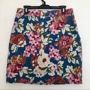 Boden Floral Corduroy Skirt